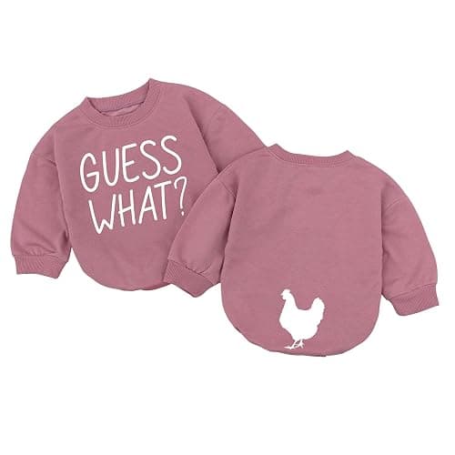 VFAZ Guess What Chicken Baby Bodysuit - Funny Romper Outfit Animal Front Back Cute Shower Gift Long Sleeve Newborn Toddler - Image 1