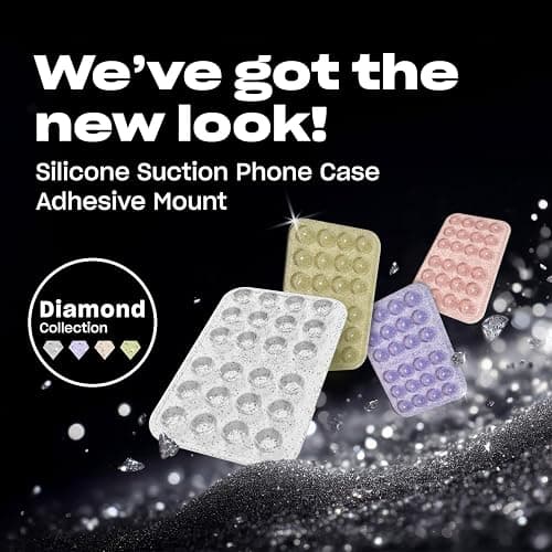 OCTOBUDDY Diamonds - Silicone Suction Phone Case Adhesive Mount - Hands-Free Grip with 24 Suction Cups for Videos & Selfies - 2.6" x 3.9", Legacy thumbnail 2
