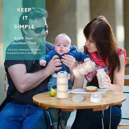 Termichy Stackable Formula Dispenser Portable Milk Powder Container, 2 Pack, Grey - Grey thumbnail 2