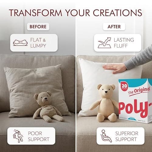 Fairfield The Original Poly-Fil, Premium Polyester Fiber Fill, Soft Pillow Stuffing, Stuffing for Stuffed Animals, Toys, Cloud Decorations, and More, Machine-Washable Poly-Fil Fiber Fill, 20 lbs. Box thumbnail 2