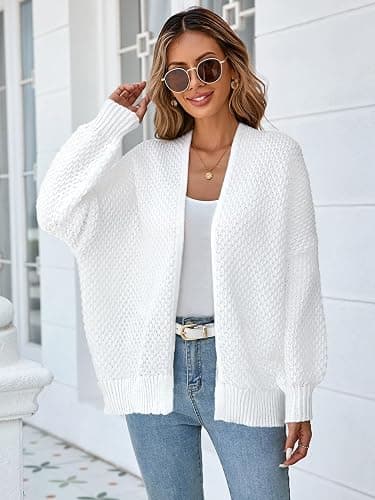 Libsorge Womens Oversized Long Cardigan Sweater Fall 2025 Trendy Ladies Cute Slouchy Chunky Waffle Knit Open Front Cardigans thumbnail 5