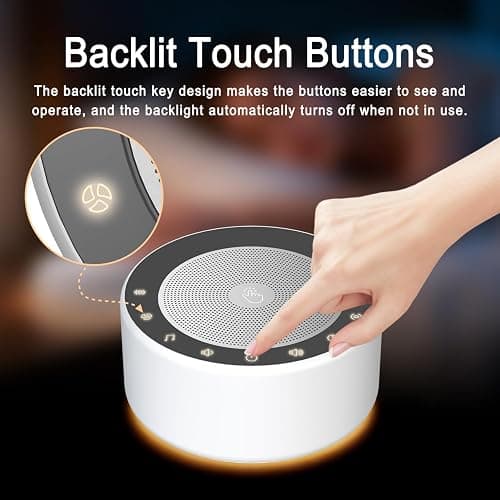 Kipcush White Noise Sound Machine with Nursery Lamp, Mood Lighting, 7 Colour Night Light, 30 Soothing Sounds for Baby/Adult. Timer, Plug in, Memory Function, Touch Control thumbnail 7
