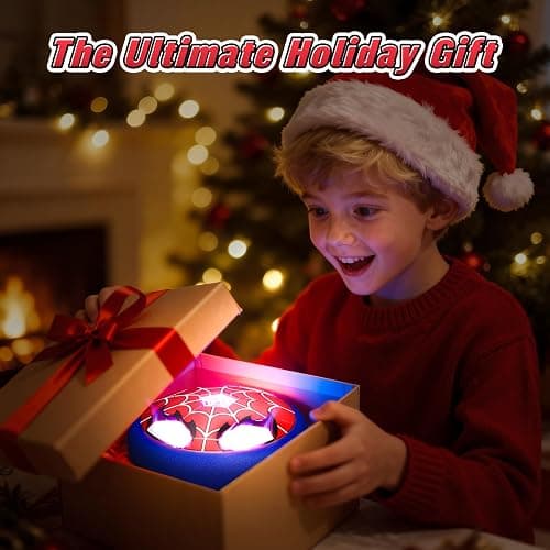 Hover Football Toys for 3-12 Year Old Boys, Football Gifts for Boy with Flashing Eyes & Web, 3 4 5 6 7 8 10 Year Old Boys Gifts Spider Kids Toys Age 3-9 Indoor Party Games Birthday Christams Present thumbnail 2