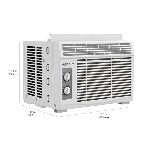 Amazon Basics 5000-BTU Window Air Conditioner with Quiet Operation, Up to 150 Sqf, Cool and Fan Functions, Washable Filter, Adjustable Window Kit, Intuitive Mechanical Controls, for Small Room, White thumbnail 3