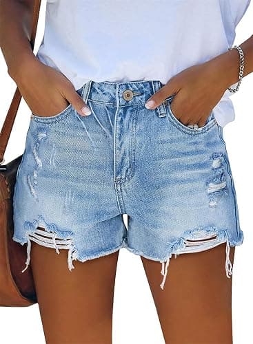 MODARANI Denim Shorts for Women Distressed Jean Shorts Ripped Summer Hot Short - Image 1