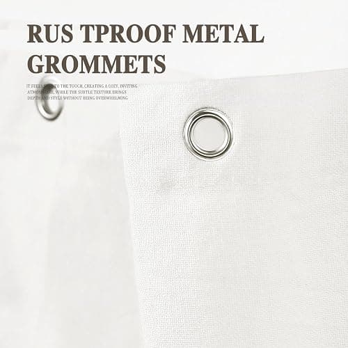 XOGUIBO Farmhouse Shower Curtain with Ruffle Hem Linen White Shower Curtains for Bathroom Country Vintage Rustic Natural Fabric, 72" W x 72" L thumbnail 6