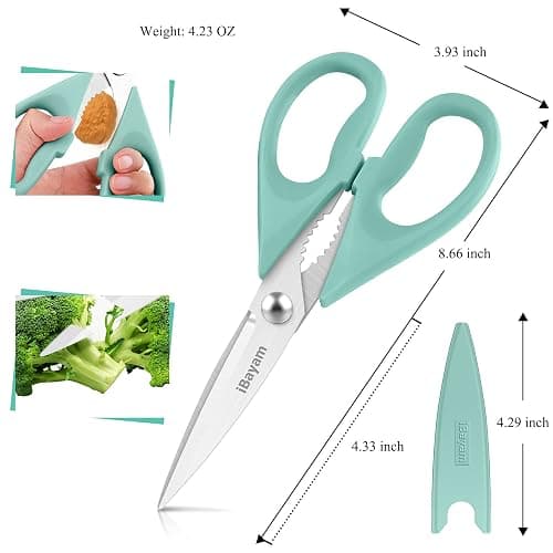 iBayam All Purpose Kitchen Shears Heavy Duty - Stainless Steel Kitchen Shears With Protective Sheath, Soft Grip Handle, Food & Meat Scissors, Home, Kitchen, Dining Utility Gadgets/Essentials/Utensils thumbnail 2