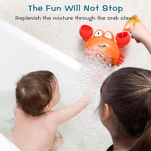 KINDIARY Bath Toy, Crab Bath Bubble Maker for Baby, Toddlers 1-3, Infants, Kids, Automatic Bubbles Machine Blower for Bathtub, Battery Operated thumbnail 5