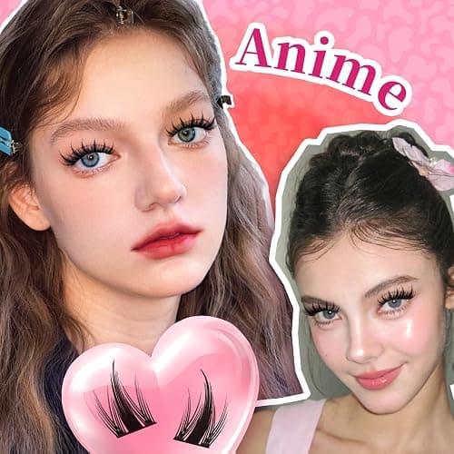 PROLASHBEAUTY Manga Lash Clusters Kit Anime Lash Clusters Volume Fairy Ultra-Thin Band Spike Lashes with Lash Bond and Seal Applictor Remover (Anime,10-18mix) thumbnail 7