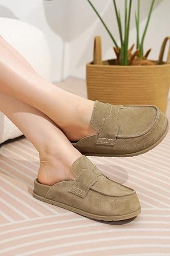 Project Cloud 100% Genuine Leather Womens Clog - Memory Foam Arch Support Non-Slip Sole Mules & Clogs for Women Footwear - Platform Winter Shoes (Foamy) thumbnail 2