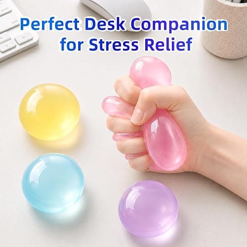 2 PCS Coconut Oil Squishy – Formable No-Rebound Stress Relief Balls, Sensory Fidget Toys for Study Work & Relaxation, Calming Desk Decor Anxiety Relief Gifts for Kids & Adults(Blue+Pink) thumbnail 4