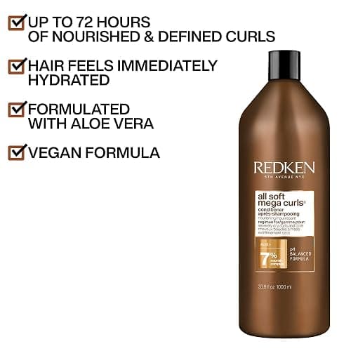 Redken All Soft Mega Curls Conditioner For Extremely Dry Curly & Coily Hair - Nourishes & Softens Severely Dry Hair thumbnail 3