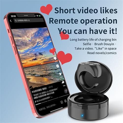 Fingertip Wireless Bluetooth Remote Control, Scrolling Ring Remote Control for TikTok, Phone Bluetooth Scroller Remote, Rechargeable Fingertip Camera Remote Scroll Ring for iOS/Android/Ipad (White-A) thumbnail 3