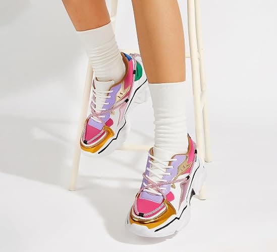LUCKY STEP Women's Platform Colorful Fashion Sneakers Retro Colorblock Stylish Cute Chunky Dad Walking Shoes thumbnail 8