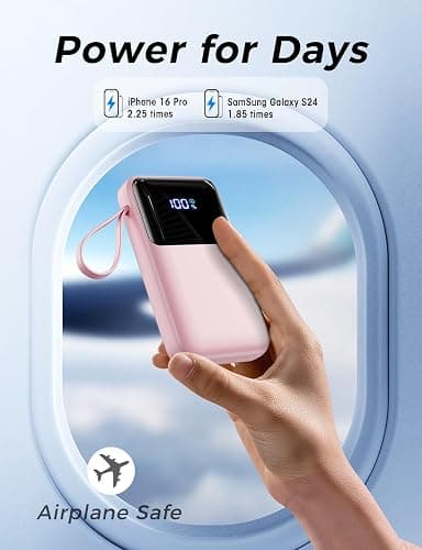 Portable Charger with Built in Cable, 15000mAh Power Bank, 22.5W Fast Charging, 6 Outputs, Slim Travel Essential Battery Pack with LED Display, Compatible with iPhone 16/15/14/13, Samsung, iPad thumbnail 6