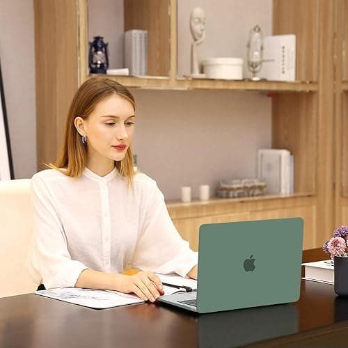 MOSISO Compatible with MacBook Air 13 inch Case 2022 2021 2020 2019 2018 Release A2337 M1 A2179 A1932 Touch ID, Plastic Hard Shell Cover&Keyboard Cover for MacBook Air 13.3 inch Case, Midnight Green thumbnail 6