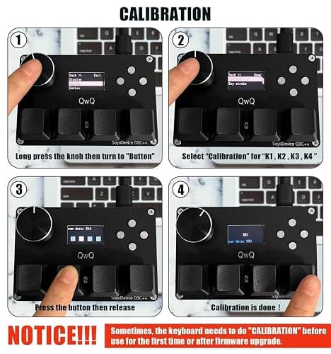 BTXETUEL SayoDevice O3C++ OSU Keyboard Rapid Trigger Hall Switches Magnetic Linear Switches Keyboard with Knob and Screen,Copy Paste,Shotcut,Macro Hotswap Mini Keypad (Black) thumbnail 5
