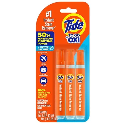 Tide To Go Stain Remover for Clothes, Tide Pen Stain Remover for Clothes, Instant Stain Remover Pen & Spot Cleaner, Portable & Travel-Friendly, Works on Food & Drink Stains, 3 Count Pack thumbnail 2