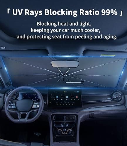 Custom-Fit for Subaru Windshield Sun Shade Umbrella, Car Sunshade Cover UV Block Car Front Window with 360°Rotation Bendable Handle, Designed for Subar-u Accessories (for Subaru Crosstrek) thumbnail 4