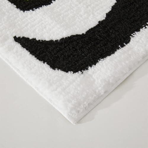 Estmy Funky Aesthetic Cute Throw Rugs 3x5 Small Area Rugs for Bedroom Kitchen Bathroom Living Room Non Slip Washable, UNO Card Tufted Rug Modern Abstract Cute Unique Bedroom Accent Rugs Fluffy Soft - 3' x 5' - Black thumbnail 5