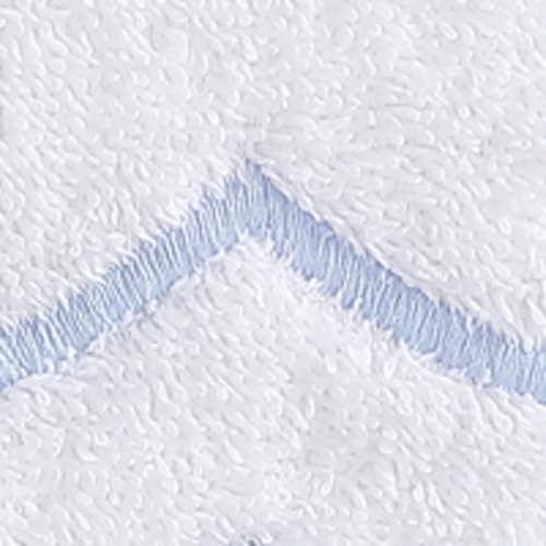 Peri Home 100% Cotton Hand Towel for Bathroom, Embroidered, Soft & Absorbent, 500 GSM, 1 Piece, 16" x 27", White with Blue Scallop thumbnail 5