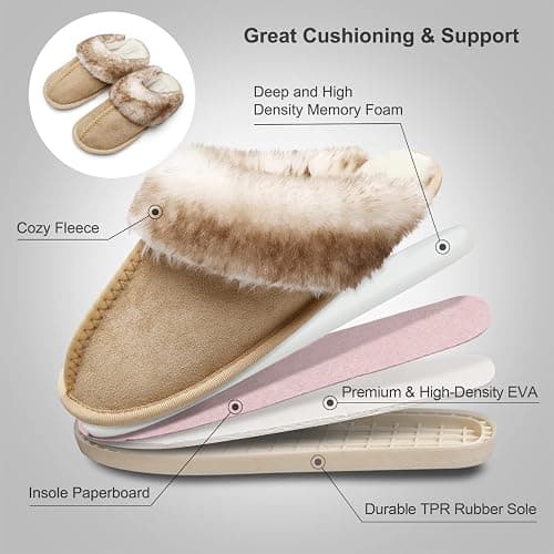 Besroad Winter Fuzzy House Slippers Sandals Plush Faux Fur Fluffy Flats Slippers Warm Slide Shoes for Women thumbnail 6