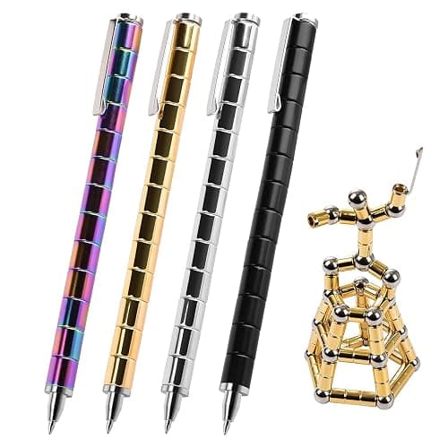 HKDGYHON Toy Pen, Decompression Magnetic Metal Pen, Multifunction Writing Magnet Ballpoint Pen, Gift for Kids or Friends (Colorful) thumbnail 8
