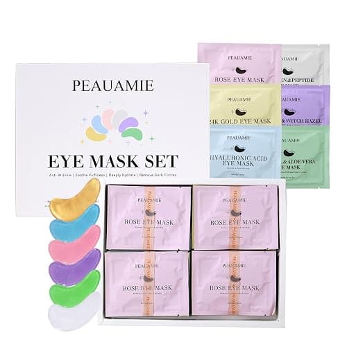 PEAUAMIE Under Eye Patches with Collagen and Hyaluronic Acid Eye Mask for Wrinkle,Dark Circles,Face Mask Skin Care Products 24 Pairs thumbnail 8