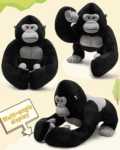 MaoGoLan Big Gorilla Stuffed Animal,23.6" Giant Gorilla Plush Toy,Soft and Cuddly Companion Plushie Gift for Gorilla Lover,Theme-Party Favor,Kids thumbnail 9