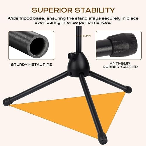 Bullfighter Mic Stand Floor Universal Adjustable Tripod Microphone Stand,Dual-Use Mic Boom Stands,Stable On Stage Mic Stand for Singing,Live Streaming,Karaoke,Events & Studio Church Metting thumbnail 8