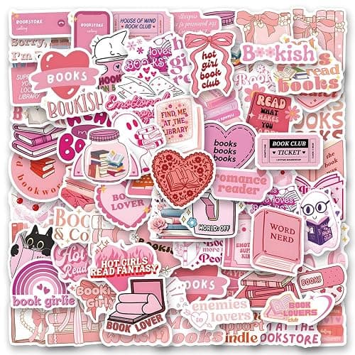 120Pcs Pink Book Stickers, Booktok Reading for Kindle Stickers, Aesthetic Kindle, Book Gifts foiTeens and Adults Women, Girls - Image 1