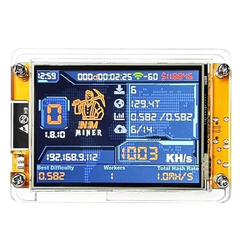Bitcoin Miner NMMiner ESP-WROOM-32 ESP32 Development Board 2.8 inch Smart Display Lucky Miner Hashrate Module 1010H/s Crypto Solo Lottery Miner - Image 1