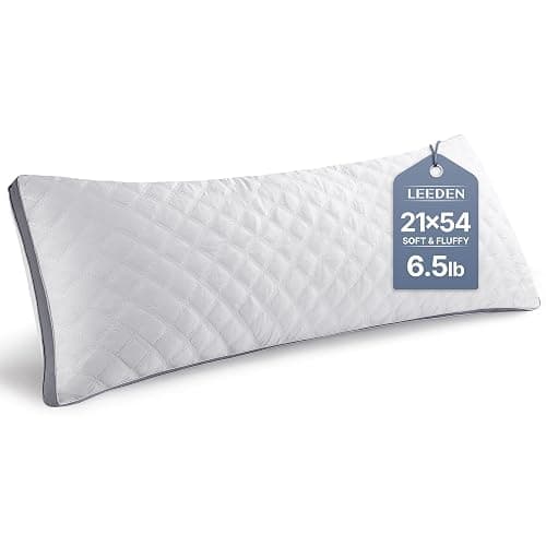 Leeden Body Pillow Insert 20 x 54 for Side Sleepers White Support | Soft polyester padding delivers full-body support for side sleepers, maternity rest, reading and daily relaxation. - Image 1