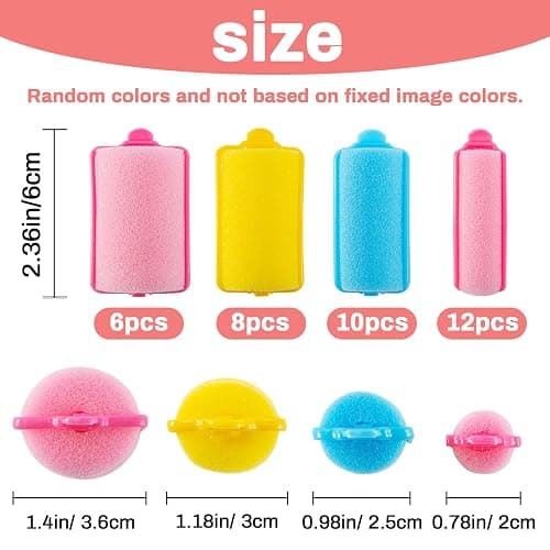 MAQIHAN 36PCS Foam Hair Rollers - Sponge Rollers for Heatless Hair Curler for Short/Long Curling Sleep rolos para cabello Jumbo Large Sponge Curlers Soft Sleeping Thin Hair Curl Overnight rulos thumbnail 2