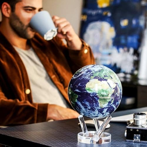 MOVA Globe - Earth with Clouds Classic (4.5") | Self-Rotating Globe Powered by Light | Silent Motion, No Batteries or Wires | Unique Desk Decor or Gift for Space Lovers thumbnail 9