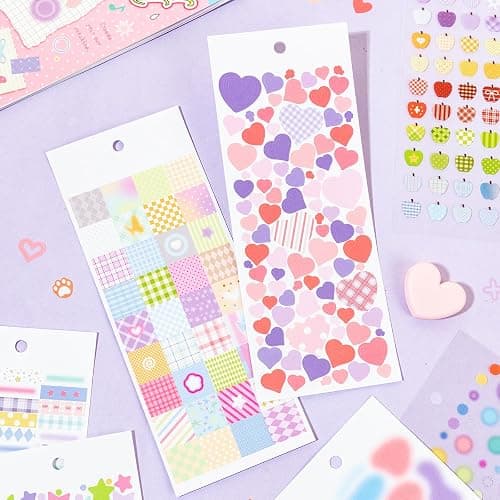 PRSTINCOL Cute Sticker Book, Dark Purple | 30 Sheets, Journaling and Scrapbooking Stickers, Letter and Pattern Self-Adhesive, For Planner, Bullet Journal, Scrapbook thumbnail 7