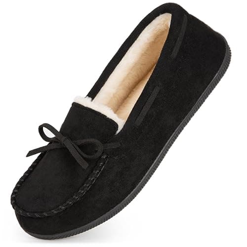 HomeTop Women's Moccasins Slippers Memory Foam Indoor Outdoor Loafer Shoes - Image 1