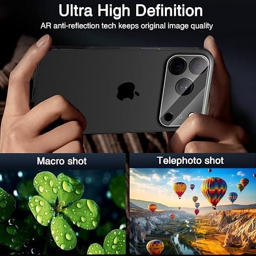 Wiaocit 3 Pack Tempered Glass Camera Lens Protector for iPhone 17 Pro Max, 9H Hardness, Anti-Scratch, Case Friendly thumbnail 4