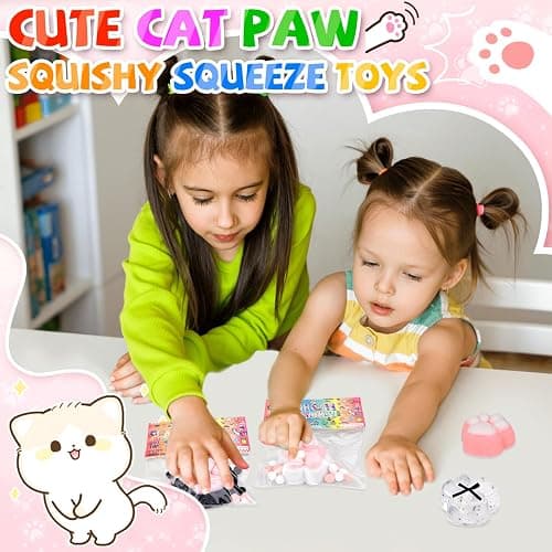 4Pcs Taba Squishy Cat Paw, Mochi Taba Squishy Kit, Mini Animals Soft Squeeze Fidget Toys, Handmade Stress Relief Novelty for Anxiety, Boys Girls Birthday Gifts thumbnail 7