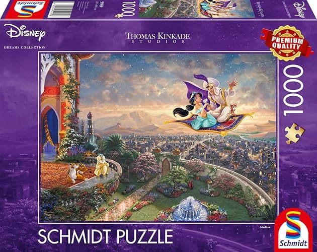 Schmidt Spiele 59950 Thomas Kinkade, Disney, Aladdin, 1000 piece puzzle, Multicolore, Esclusivo Amazon thumbnail 4