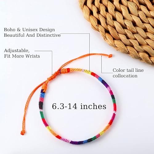 Florideco 24 Pcs Boho Surfer Bracelet Anklet Adjustable Beaded Anklets Handmade Braided Bracelet Colorful Anklet Summer String Rope Ankle Bracelets Waterproof Surfer Beach Bracelet Boho Jewelry for Women Men thumbnail 4
