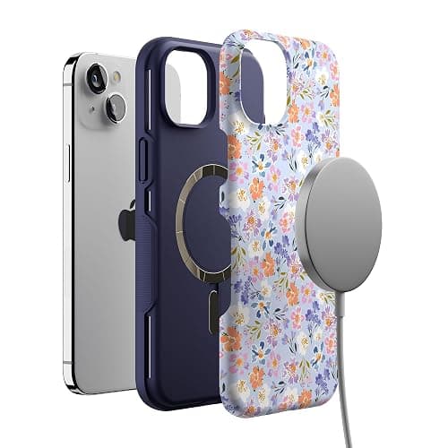 Casely iPhone 15 Case | Poppy Meadows | Pastel Floral | Bold Protective Design | Compatible with MagSafe thumbnail 4