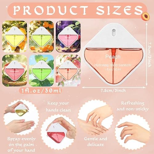 Dansib 6 Pcs Power Mist Hydrating Hand Sanitizer Spray Bulk Travel Size Hand Sanitizer Spray Pocket 1 oz Square Card Bottle for Daily Use Thank You Gifts for Nurse Teacher Coworker Staff Mother's Day thumbnail 3
