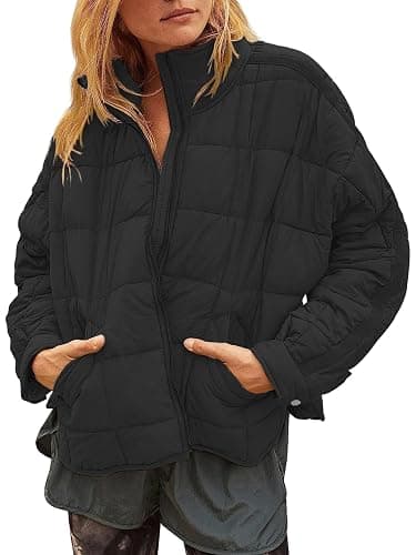 Muchpow Women's Lightweight Down Coat Long Sleeve Full Zipper Oversized Packable Short Puffer Jackets - Image 1