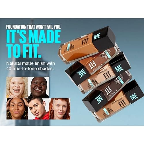Maybelline New York Fit Me Matte + Poreless Foundation Makeup, Ultra-Lightweight Formula Controls Shine, for Normal to Oily Skin, Java, 375, 30 ml thumbnail 7