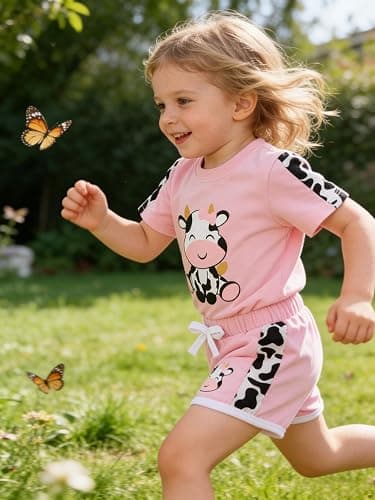 YOUNGER TREE Toddler Infant Baby Girls Summer Outfits Leopard Print Short Sleeve Pocket T-Shirt Tops Pants Clothes Sets thumbnail 3
