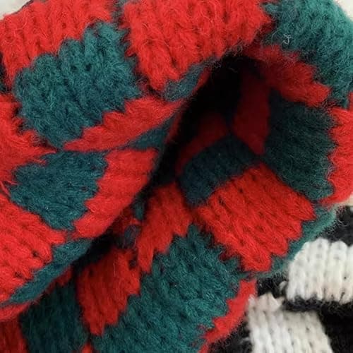 Cuffed Knit Beanie Hats for Women Checkerboard Plaid Womens Hat Y2K Stretch Winter Beanies Skull Cap Warm Ski Caps thumbnail 5