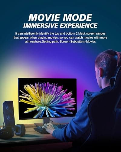 Xtremevision S202-24 LED Backlight Strip for 24-Inch Monitor, Instant Sync RGB Lighting with Audio and Video, Ultra-Low Latency Software-Controlled Backlight for Movies, Games, and Music thumbnail 4
