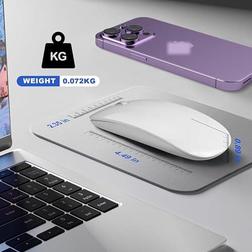 DC Wireless Mouse, 5 in 1 Bluetooth USB C Rechargeable Mouse for Laptops Disktops Tablets Compatible with Apple MacBook Pro/Air iPad iMac Sureface Chromebook Computer (White) thumbnail 5