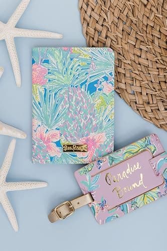 Lilly Pulitzer Vegan Leather Passport Holder, Cute Passport Cover, Travel Wallet with Credit Card Slots, Swizzle In thumbnail 4